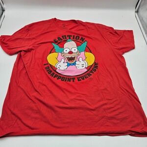 The Simpsons Krusty the Clown T Shirt 3XL Red "I Disappoint‎ Everyone" Tee